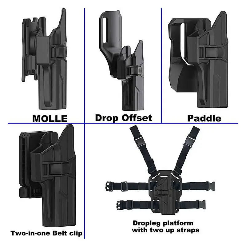 Glock 17 Holster Glock 22 31 MOLLE Holster(Gen 1-5), Tactical 360 Degrees Adjustable Outside Waistband Holster