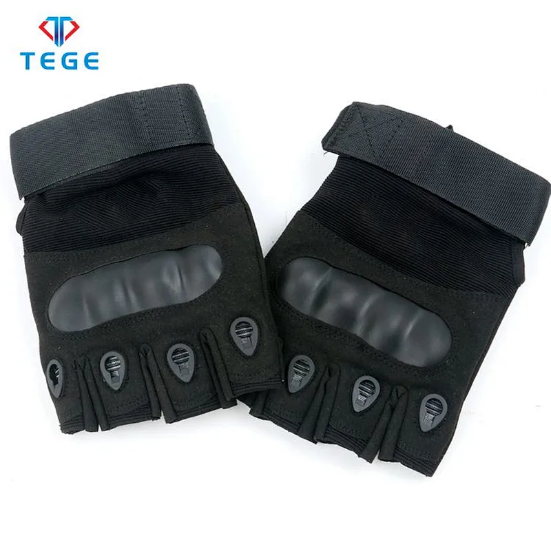 TEGE High Quality Knife Protection Material Tactical Accessory Nylon Half-Finger Outdoor Breathable Military Glove