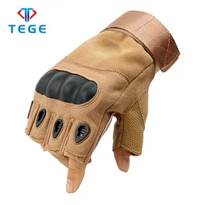 TEGE High Quality Knife Protection Material Tactical Accessory Nylon Half-Finger Outdoor Breathable Military Glove