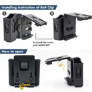 Qualified military tactical double stack magazine pouch 9mm/.40 gun magpouch belt clip universal