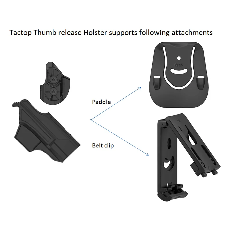 Tactical high quality polymer thumb release Glock 19/23/32 holster