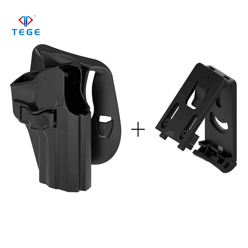 Gun Holster Fits H&K USP  9mm/.40 Full Size With Paddle and Belt Clip Attached Polymer Black Holster