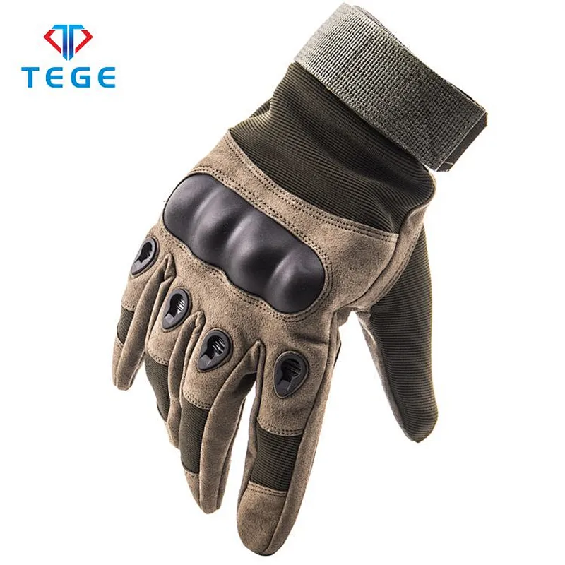 TEGE Wholesale Army Tactical Glove Full-Fnger Nylon Gloves For Military Police Knife Protection