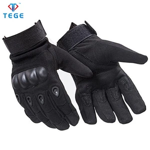 TEGE Functional Single Layer Full Finger Hunting Protecting Military Police Training Nylon Tactical Gloves