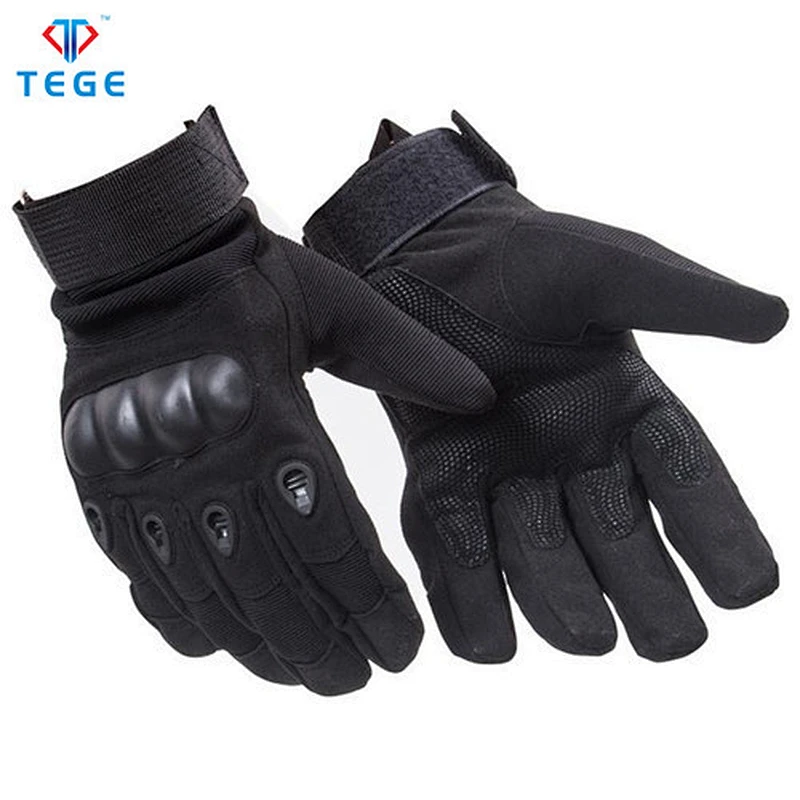TEGE Functional Single Layer Full Finger Hunting Protecting Military Police Training Nylon Tactical Gloves