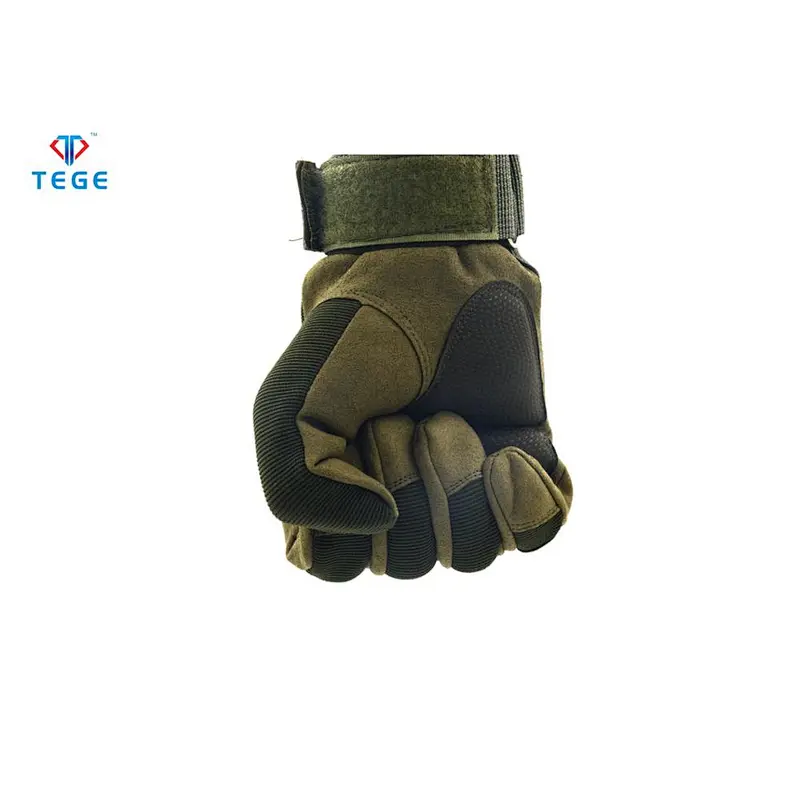 Hot Sale Single Layer Green Nylon Lightweight Military Special Forces Full Finger Tactical Gloves