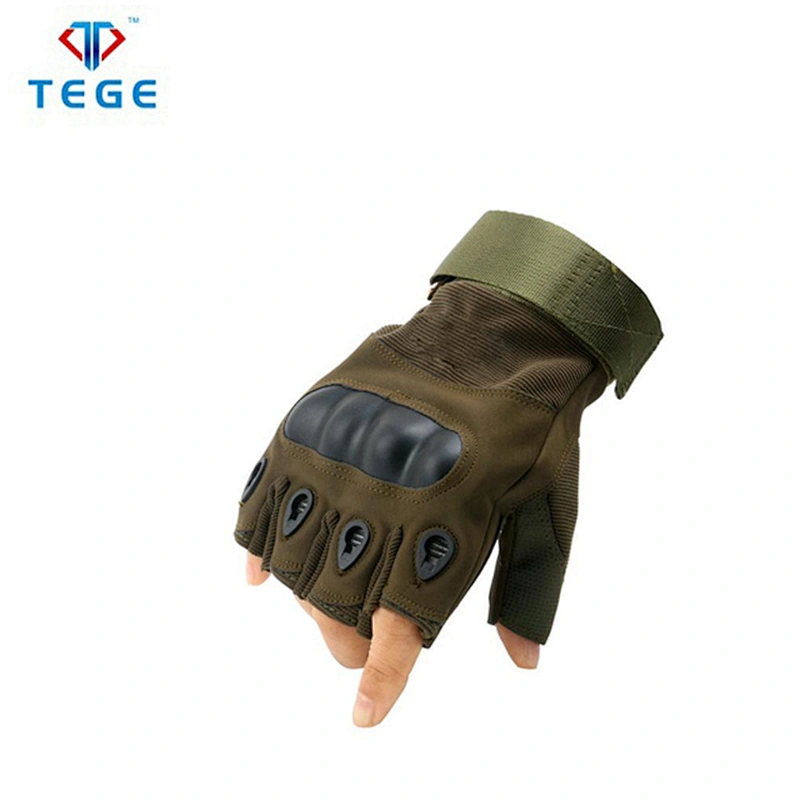 High Quality Half Finger Protective Shock Resistant Army Military Tactical Gloves with Knife-resistant and Hard Knuckle