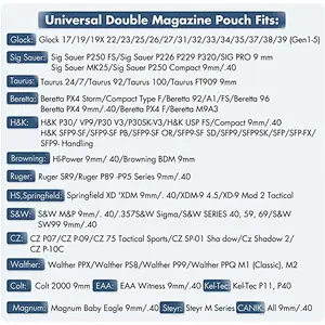 Qualified military tactical double stack magazine pouch 9mm/.40 gun magpouch belt clip universal