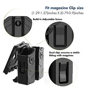 Black Color Tactical Military Police Magpouch Universal Double Stack Magazine Pouch