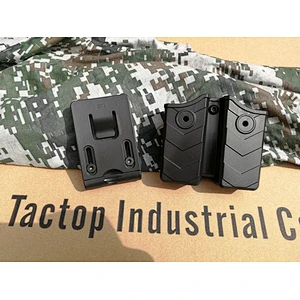 Military tactical pistol holster of double stack double mag pouch