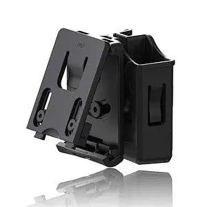 Polymer universal double magazine pouch for .357/.40/9mm double stack mags with belt clip attachment