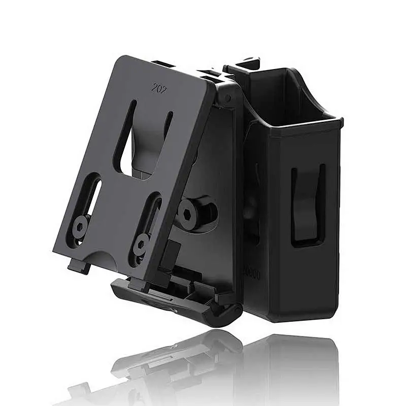 Polymer universal double magazine pouch for .357/.40/9mm double stack mags with belt clip attachment
