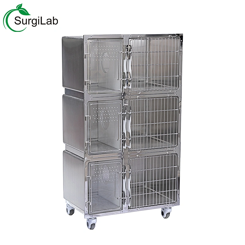 stainless steel veterinary cage for shop/clinic/hospital cage for pet cat/dog