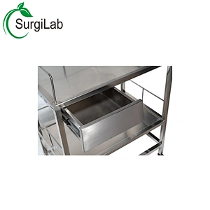 Trolley medical cart stainless steel medical cart For Pet Hospital With Brake Wheel