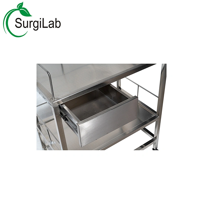 Trolley medical cart stainless steel medical cart For Pet Hospital With Brake Wheel