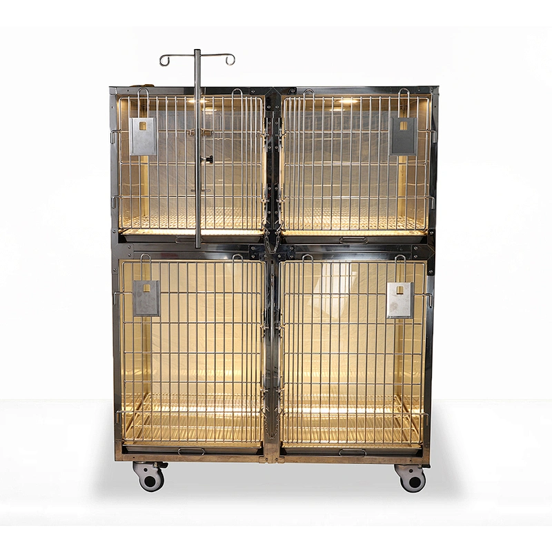 veterinary stainless steel glass back cage 38in*27in*60in display cage for veterinary clinic animal hospital shop