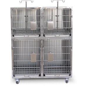 Pet stainless steel cage for pet shop and veterinary hospital