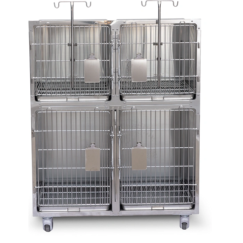 Pet stainless steel cage for pet shop and veterinary hospital