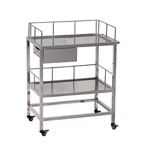 Trolley medical cart stainless steel medical cart For Pet Hospital With Brake Wheel