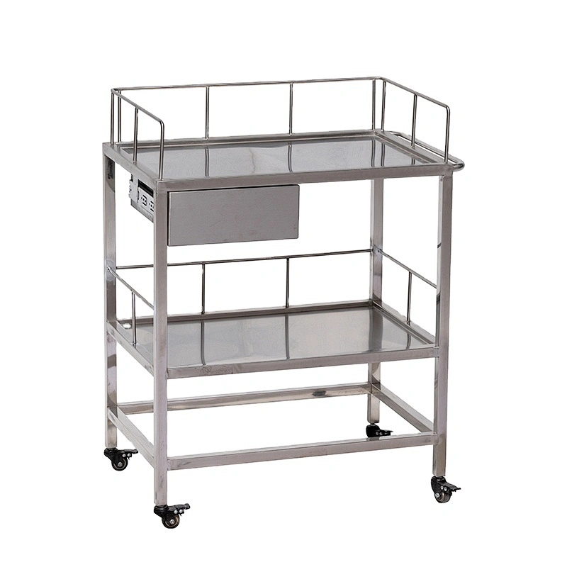 Trolley medical cart stainless steel medical cart For Pet Hospital With Brake Wheel