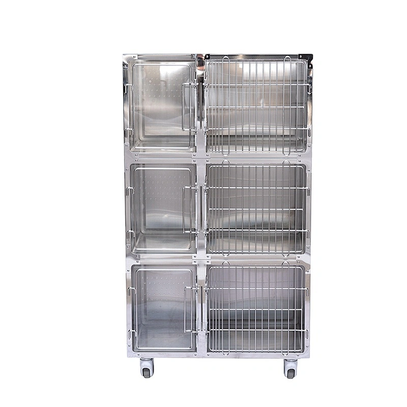 stainless steel veterinary cage for shop/clinic/hospital cage for pet cat/dog