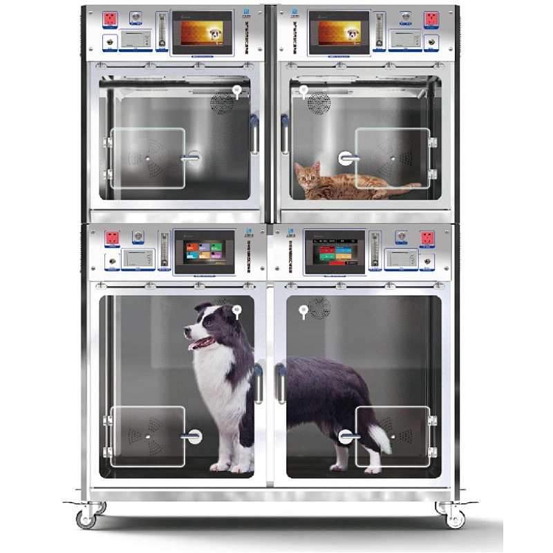 Full Function veterinary oxygen cage Stainless Steel veterinary pet ICU cage for Animal Hospitals and Clinics