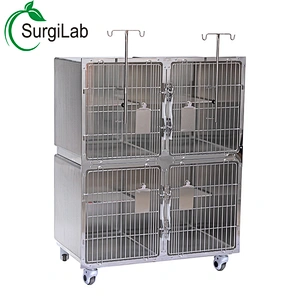 Stainless steel material luxury cage for cat with wheel for pet shop/pet hospital