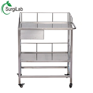 Trolley medical cart stainless steel medical cart For Pet Hospital With Brake Wheel
