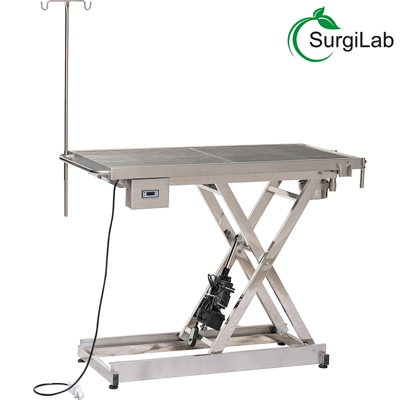Stainless Steel Electric Lift Vet surgery table Adjustable Veterinary operating table