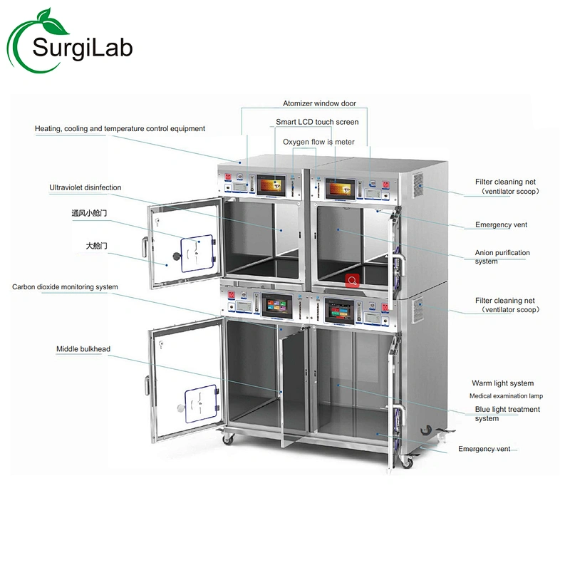 Full Function veterinary oxygen cage Stainless Steel veterinary pet ICU cage for Animal Hospitals and Clinics