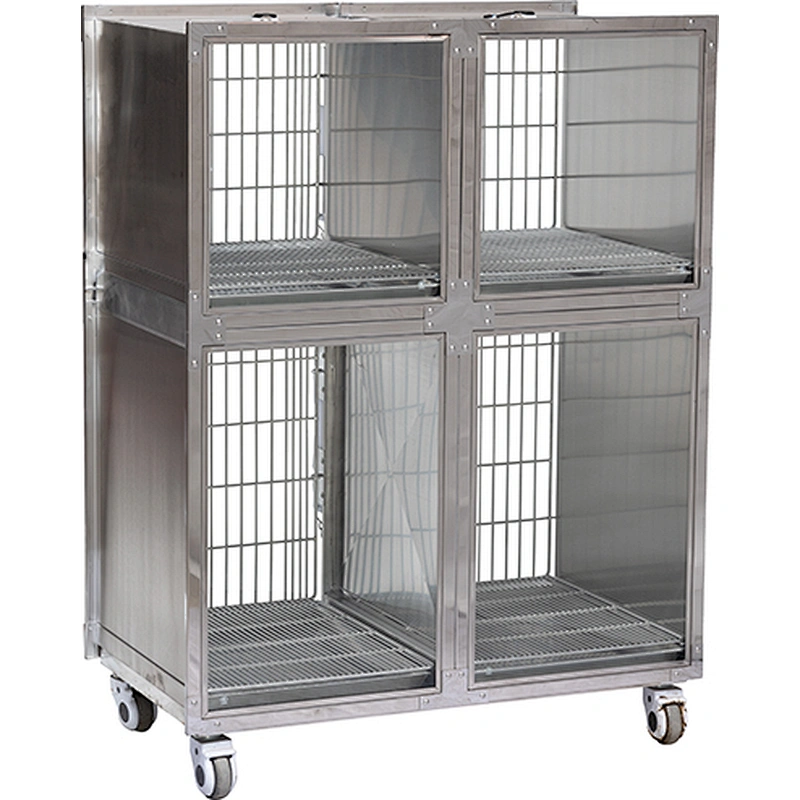 Stainless steel pet display cage for veterinary hospital/pet shop