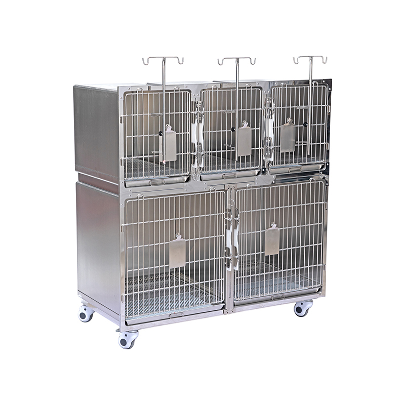 Veterinary Equipment stainless steel 5 door pet cage for dog and cat