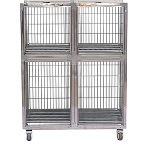 Stainless steel pet display cage for veterinary hospital/pet shop