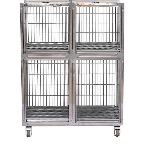 Stainless steel pet display cage for veterinary hospital/pet shop