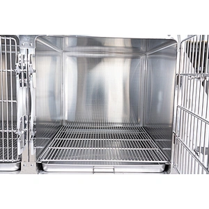 Stainless steel pet display cage for veterinary hospital/pet shop