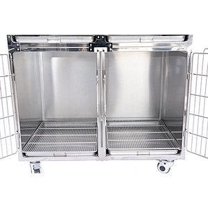 Stainless steel pet display cage for veterinary hospital/pet shop