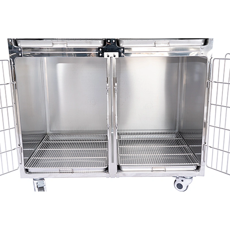 Stainless steel pet display cage for veterinary hospital/pet shop