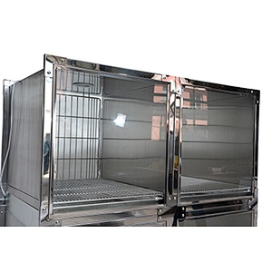 Stainless steel pet display cage for veterinary hospital/pet shop
