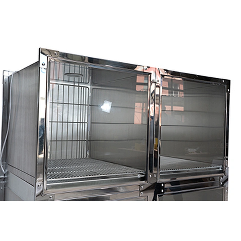 Stainless steel pet display cage for veterinary hospital/pet shop