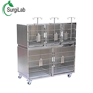 Veterinary Equipment stainless steel 5 door pet cage for dog and cat