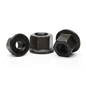 DIN6331 High Strength Hex Flange Nut Black Oxide Collar Nut With Height Of 1.5D