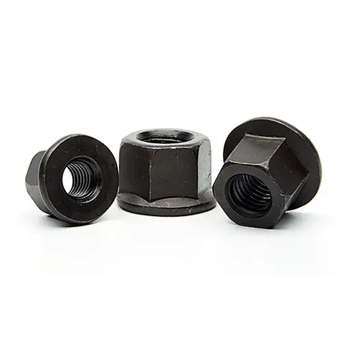DIN6331 High Strength Hex Flange Nut Black Oxide Collar Nut With Height Of 1.5D