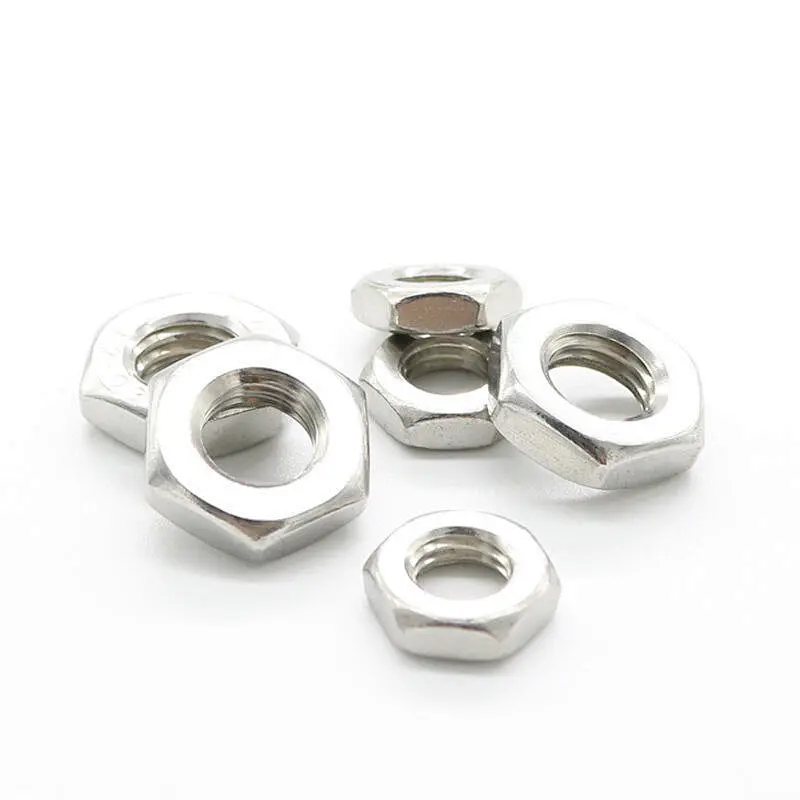 DIN439 ISO4035 Stainless Steel Chamfered Hexagon Thin Nuts M3 M4 M5 M6 M8 SS304 Stainless Steel Hexagonal Nut