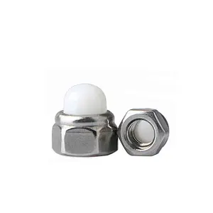 Zinc Plated Polished Plastic Nylon Head Plastic Hex Nut Domed Cap Nuts DIN986 For Heavy Industry