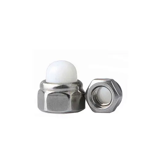 Zinc Plated Polished Plastic Nylon Head Plastic Hex Nut Domed Cap Nuts DIN986 For Heavy Industry