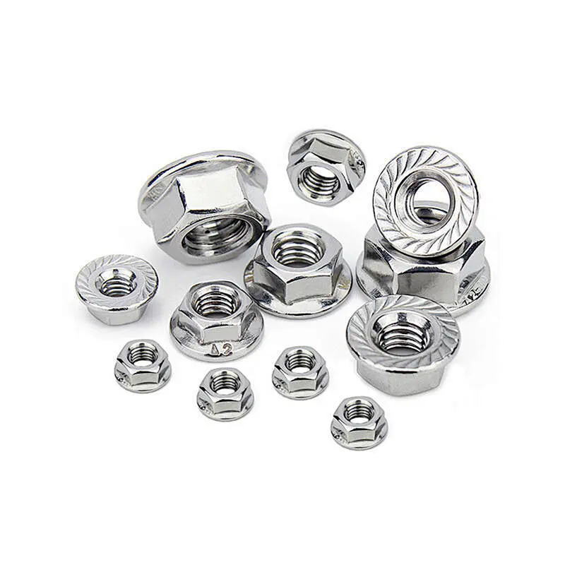 Zinc Plated Hex Flange Nuts DIN6923 Carbon Steel M6 M8 Serrated