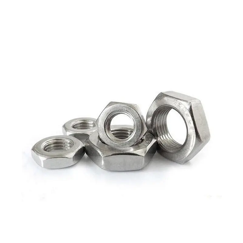 DIN439 ISO4035 Stainless Steel Chamfered Hexagon Thin Nuts M3 M4 M5 M6 M8 SS304 Stainless Steel Hexagonal Nut