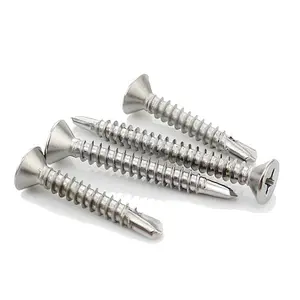 Hex head flange face stainless steel self drilling screw with PVC washer din7504
