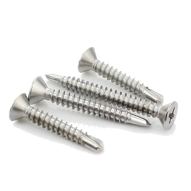 Hex head flange face stainless steel self drilling screw with PVC washer din7504