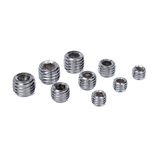 High strength black Headless Thread Hexagon Socket Grub Screws Set Flat Point Screws Din913 Black Hex Socket Set Screw